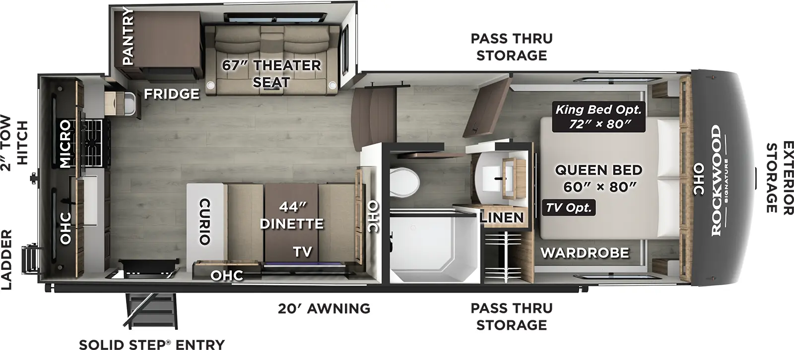 Rockwood Signature Fifth Wheels R282RK Floorplan